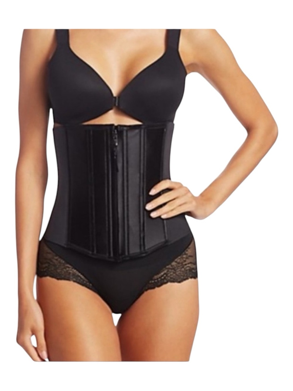 SPANX Black Under Sculpture Waist Cincher Corset $168 Large